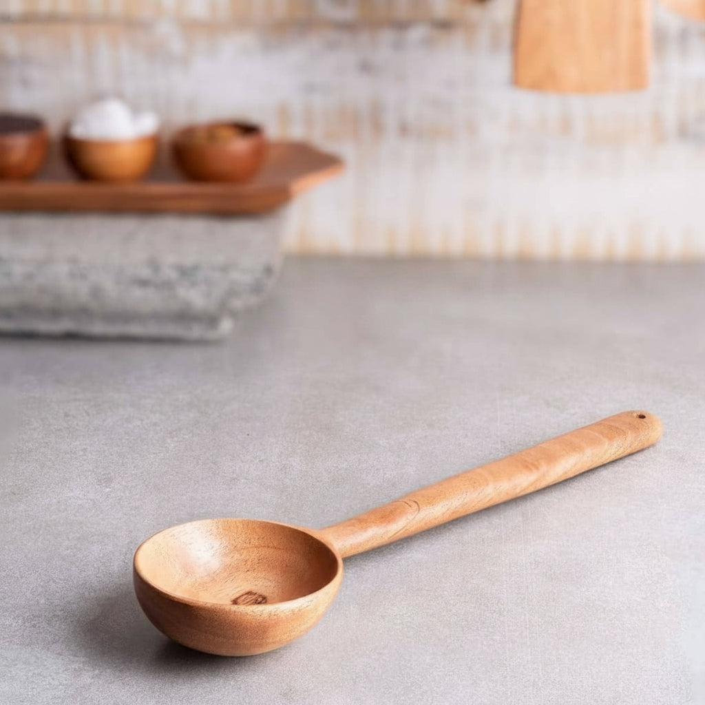 Neem Wood Ladle Gravy Traditional Kitchen Ladle