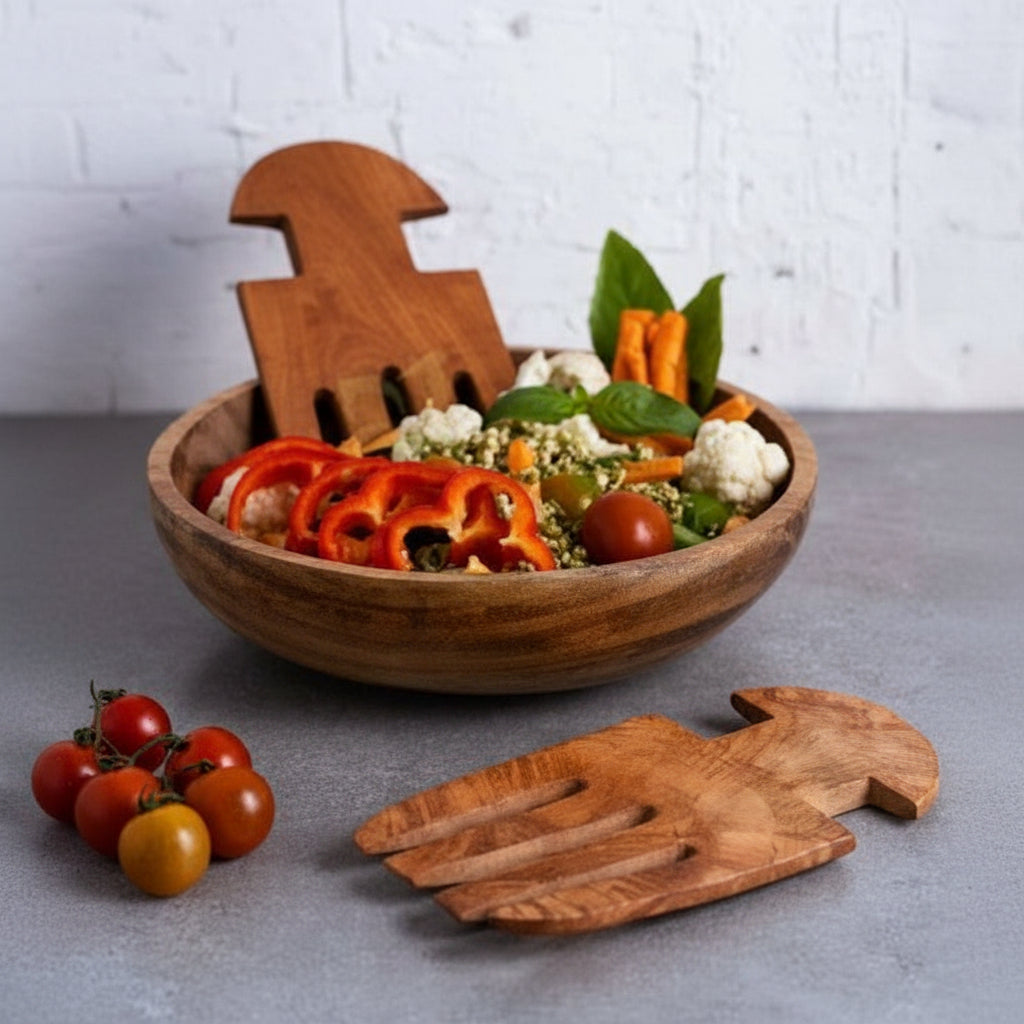 Neem Wood Salad Mixer Set of 2