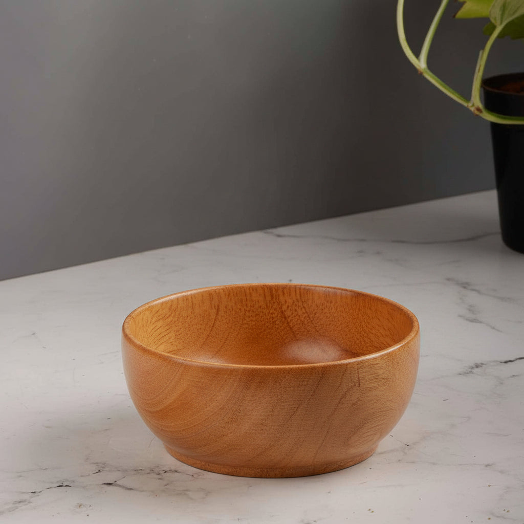 Neem Wood Serving Bowl Traditional Serveware Extra small