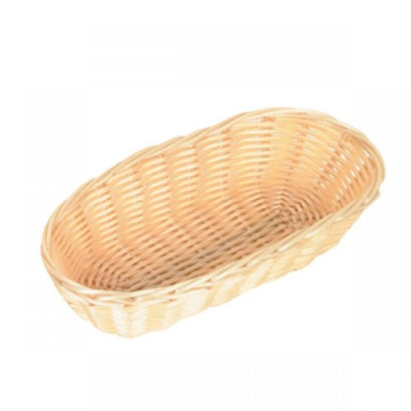 Oblong Plastic Basket Beige