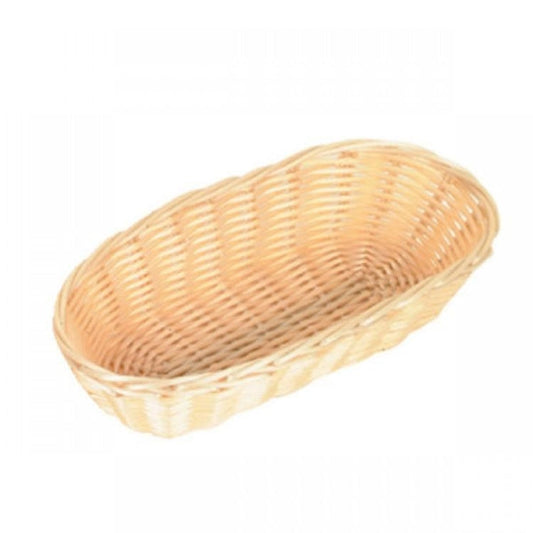 Oblong Plastic Basket Beige