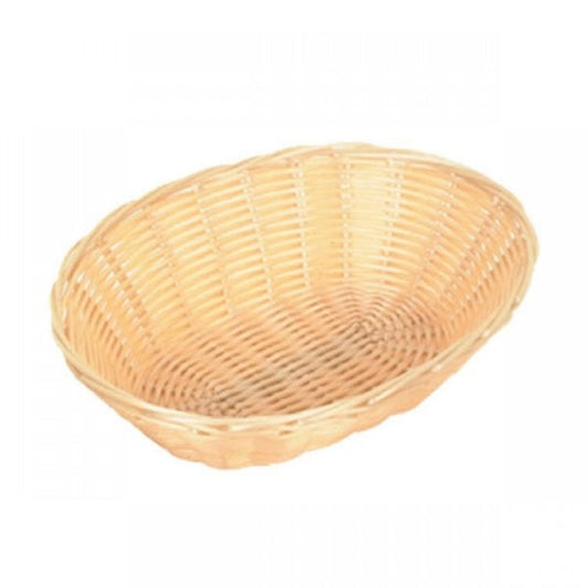 Oval Plastic Basket 235mm x 178mm x 57mm Beige