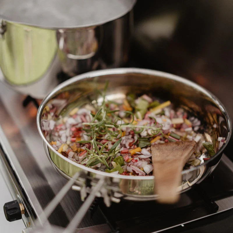 Stainless Steel Frying Pan 25cm with Folding Handle
