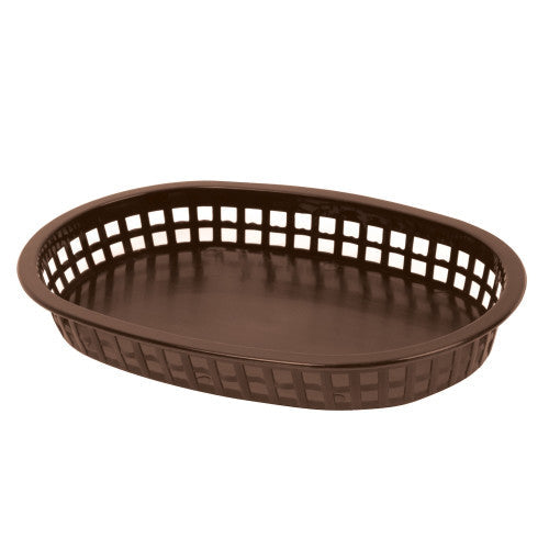 Plastic Brown Oblong Fast Food Basket 273mm - Pack of 12