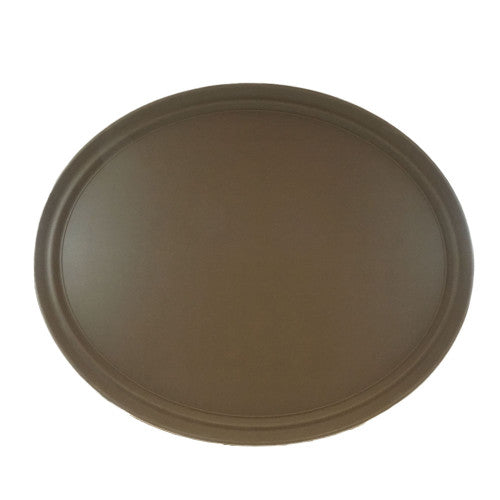 Oval Brown Fibreglass Serving Tray 559mm x 686mm