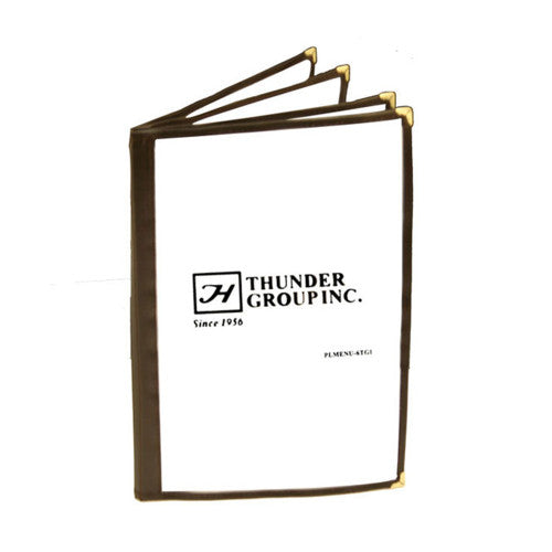 4 Page Book Fold Brown Menu Cover 216mm x 356mm