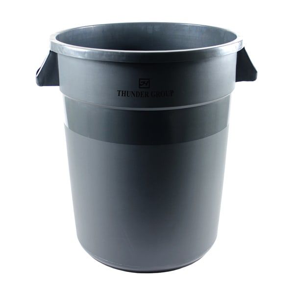 44 Gal Plastic Trash Can without Lid Grey
