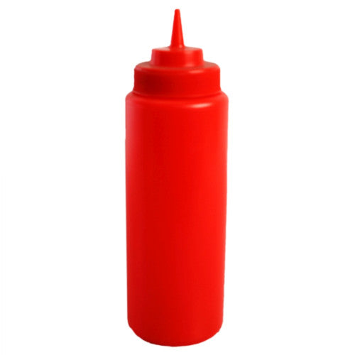Wide Mouth Red Squeeze Bottle 33 ¼oz / 945ml - Pack of 6