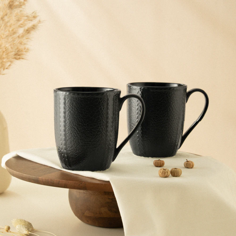 Porcelia Elva Mug Slate Set of 2 (350 ml×2) Coal