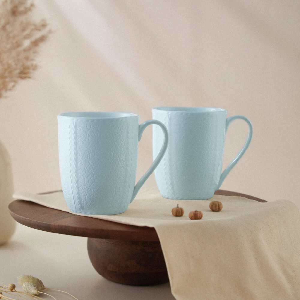 Porcelia Elva Mug Slate Set of 2 (350 ml×2) Sky