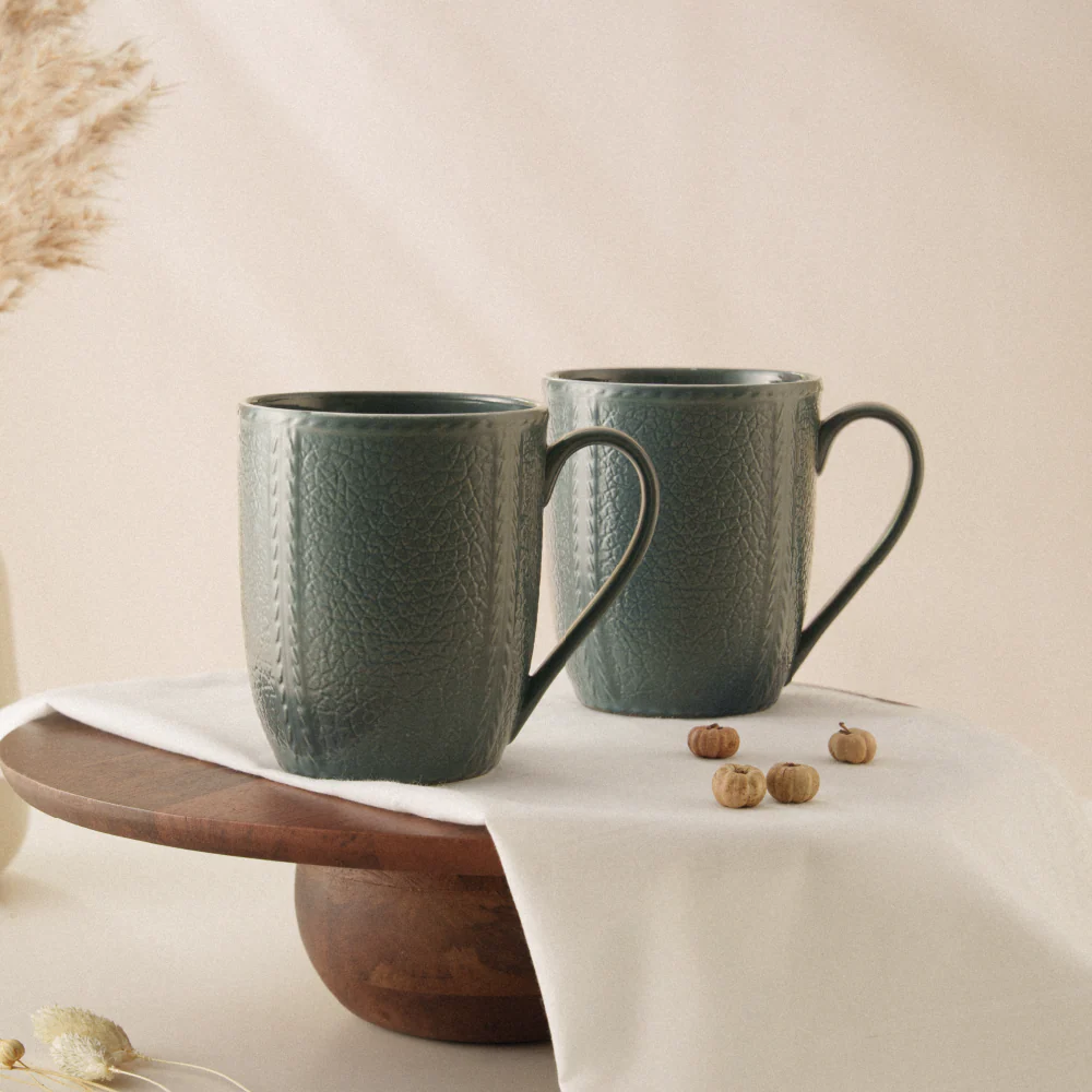 Porcelia Elva Mug Slate Set of 2 (350 ml×2) Slate