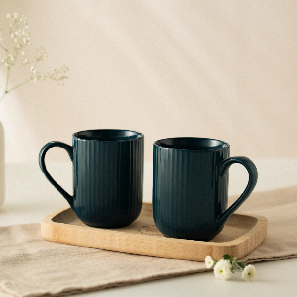 Porcelia Flute Mug Rose Set of 2 (350 ml×2) Caspian