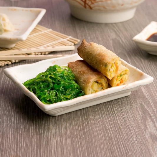 Asian-Style Rectangular Melamine Wave Plate - Pack of 12 395mm X 275mm