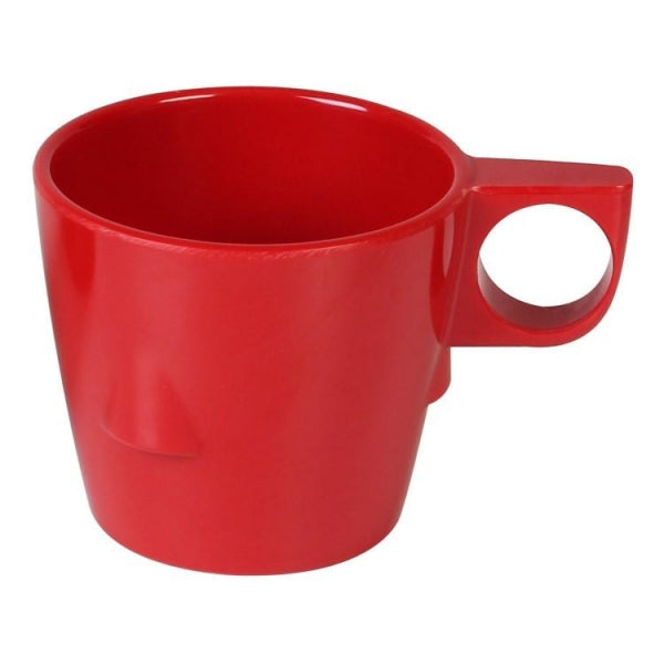 Stackable Pure Red Melamine Cup - Pack of 12 Default Title
