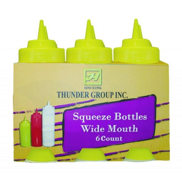 Yellow Wide Mouth Squeeze Bottle 24oz - 710ml - Pack of 6 Default Title