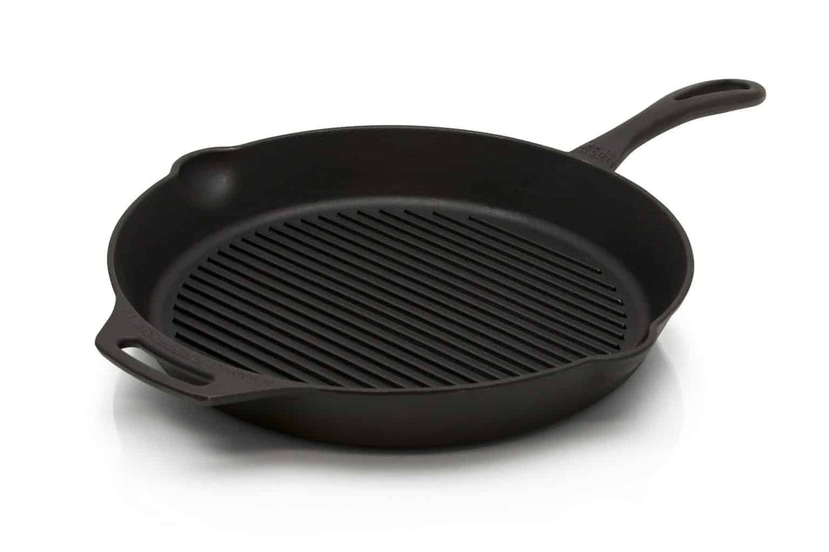 Cast Iron Grill Skillet with Single Pan Handle