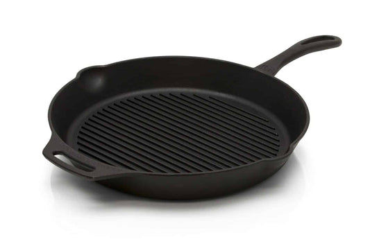 Cast Iron Grill Skillet with Single Pan Handle