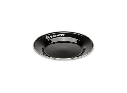 Set of 2 Black Enamel Plates Small