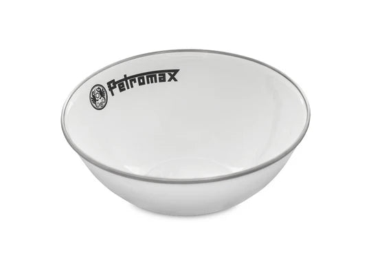 Set of 2 Enamel Bowls in White Large