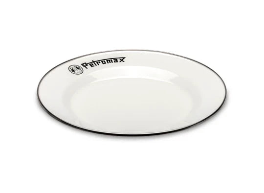 Set of 2 Enamel Plates in White Large