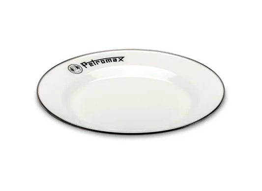 Set of 2 Enamel Plates in White Large