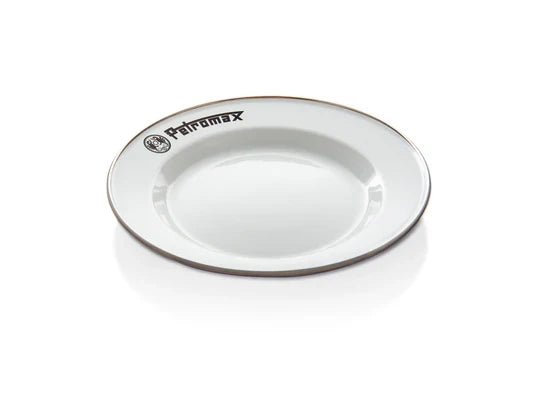 Set of 2 Enamel Plates in White Medium