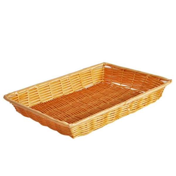 Plastic Square Woven Basket 356mm x 254mm x 51mm