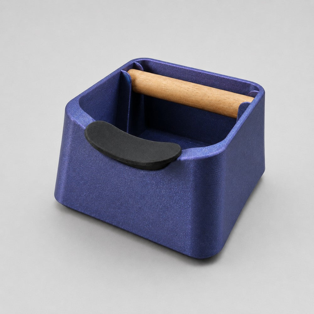 3-in-1 Espresso Knock Box with Portafilter Stand & Oak Wood Knock Bar Galaxy Nebulae