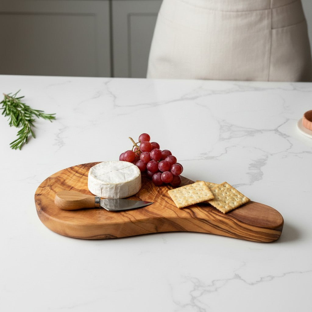 23cm Premium Olive Wood Sushi Board – Artisan Handcrafted Nigiri & Sashimi Serving Platter – Small Live Edge Grazing & Appetizer Tray