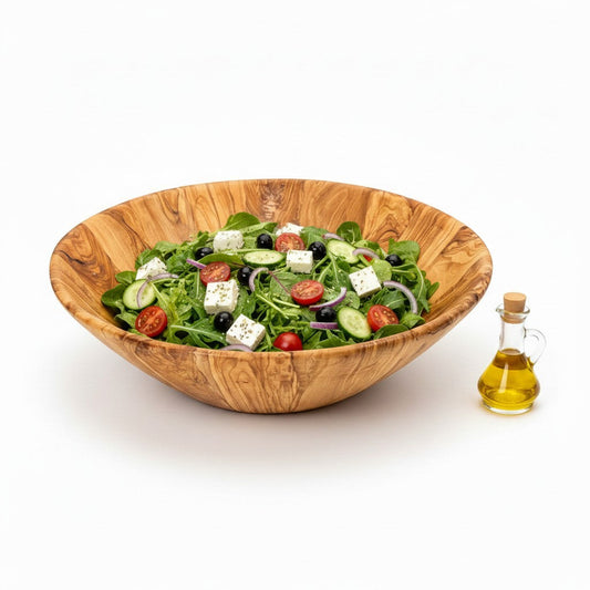 Handmade Olive Wood Large Salad Bowl