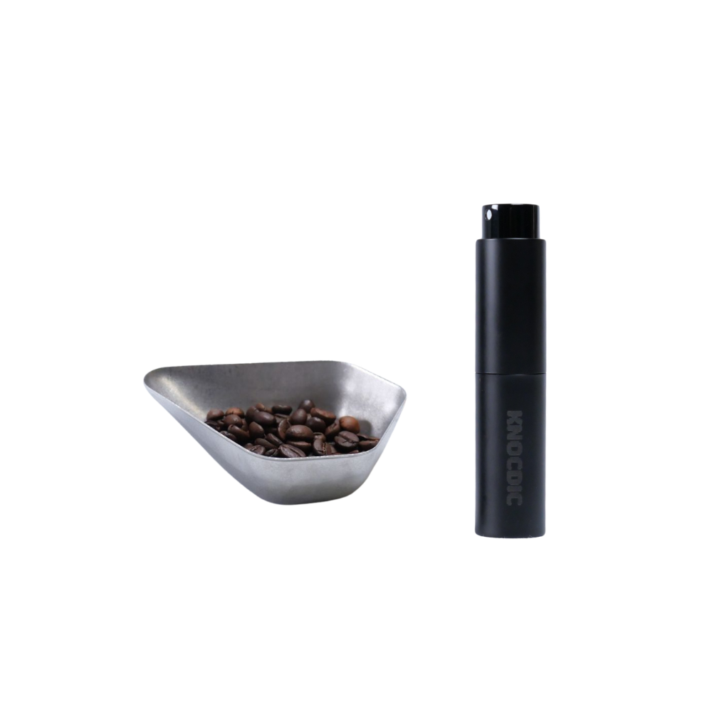 Bean Dosing Bowl and RDT Spray Bottle Set Silver