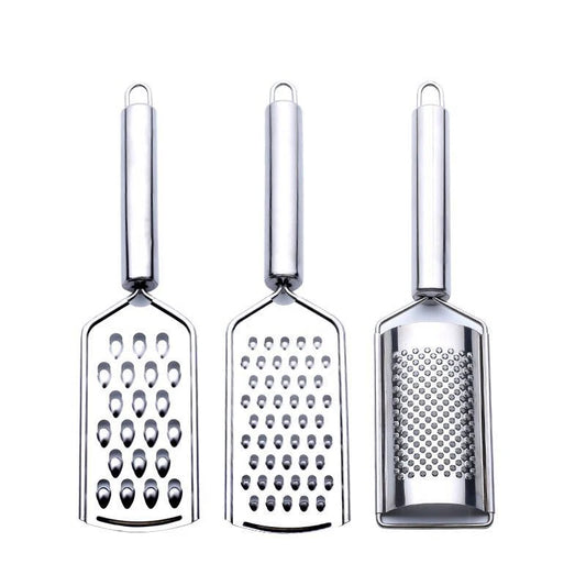 3-Piece Kitchen Grater Set – Sharp Multi-Purpose Stainless Steel Graters for Cheese, Chocolate, Carrots, Ginger & Nuts – Includes Fine, Medium & Coarse Graters