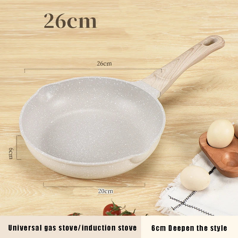 Ceramic Non-Stick Frying Pan with Medical Stone Coating – Eco-Friendly & Durable – Ideal for Eggs, Steaks, Pancakes, Frying, Searing & Daily Cooking – Works on Gas & Induction Cookers