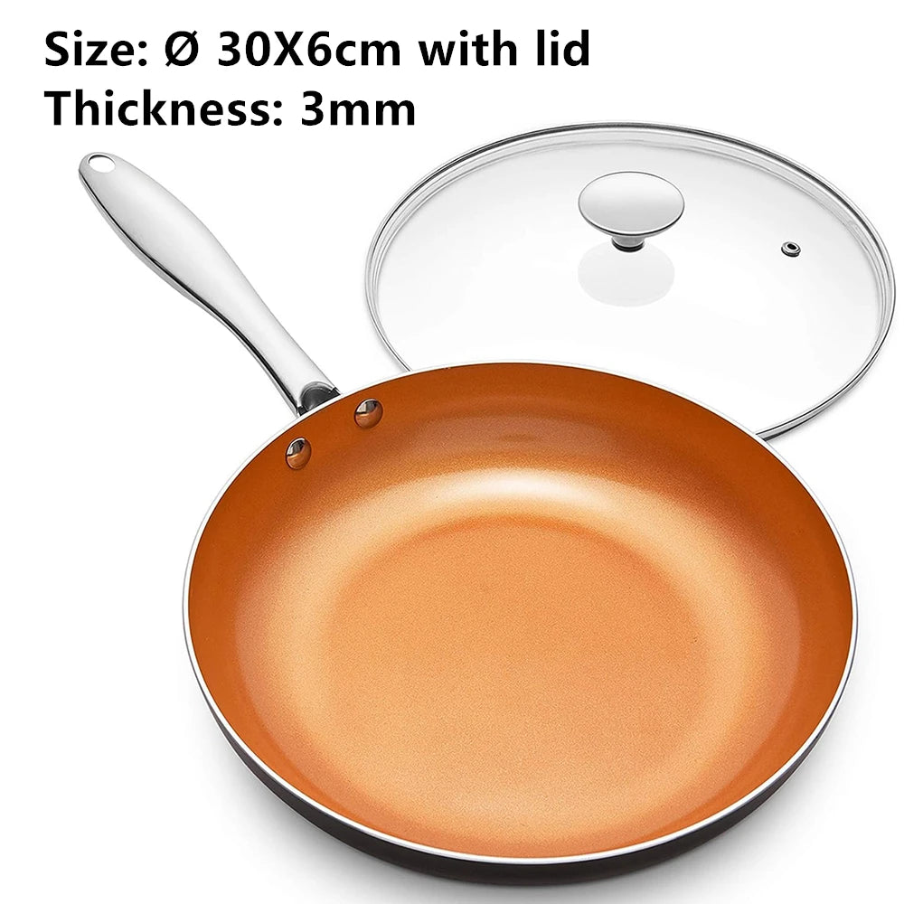 Ceramic Non-Stick Frying Pan with Glass Lid 30cm