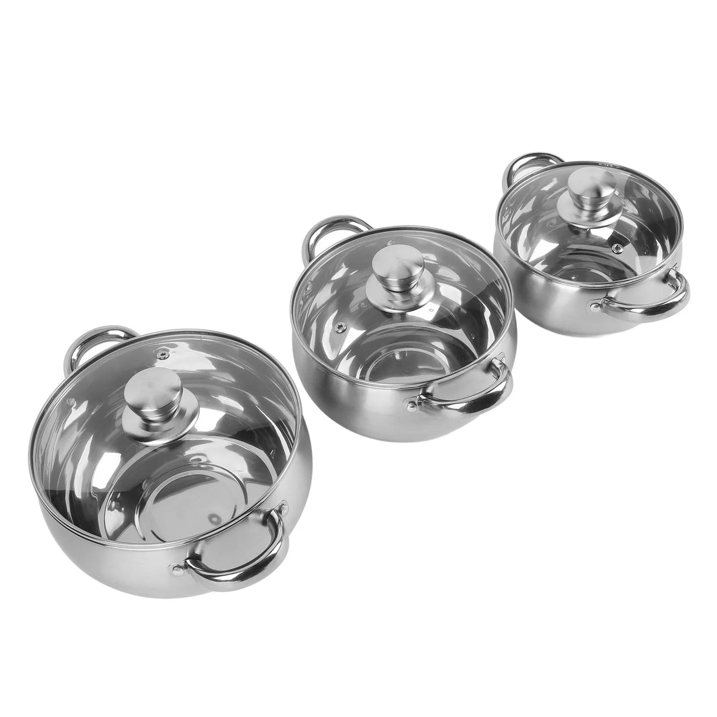 Stainless Steel Soup Pot Set — 3 Piece