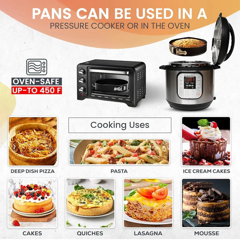 103 Piece Cake Baking Set with 3 Springform Pans – 4, 7 & 9 Inch Non-Stick Tins with Piping Tips, Liners & Scrapers – Best for Layer Cakes & Cheesecakes