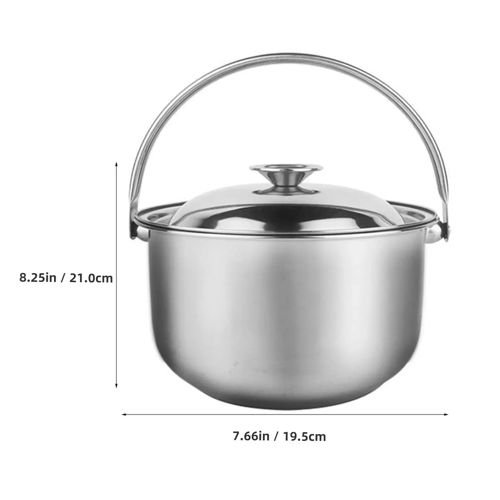 Stainless Steel Soup & Stock Pot with Lid & Anti‑Scalding Handles for Safe and Comfortable Use – Multipurpose Cooking Pot for Boiling, Simmering, Soups, Stews & Daily Meals – Compact & Durable Pot – Compatibility: Ind