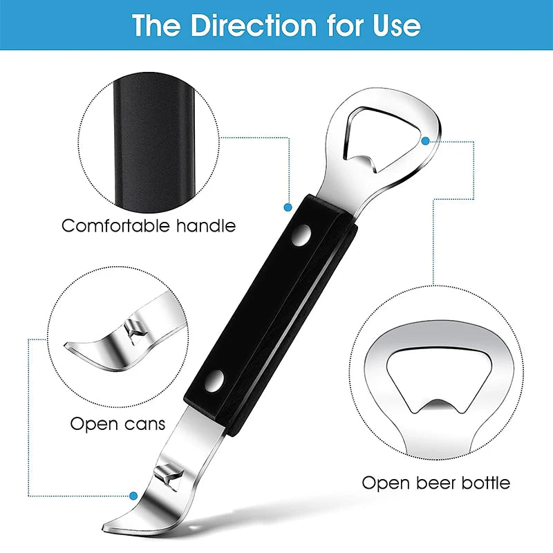Stainless Steel Can Punch & Bottle Opener – Compact Manual Can Tapper – Great for Camping, Picnics & Everyday Use – Available in Camel & Black Colours