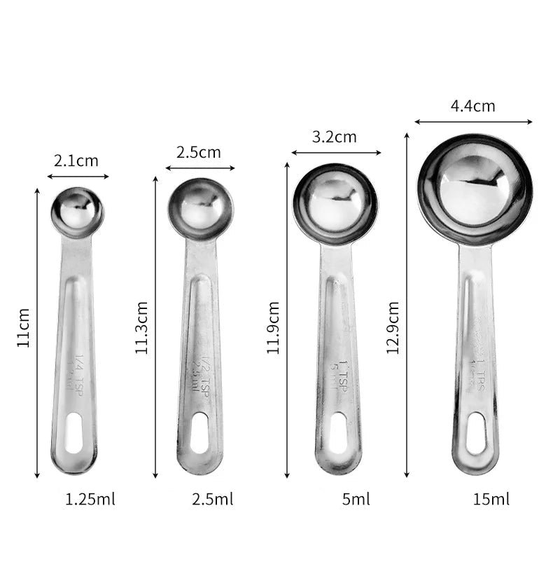 4-Piece Stainless Steel Measuring Cup & Spoon Set