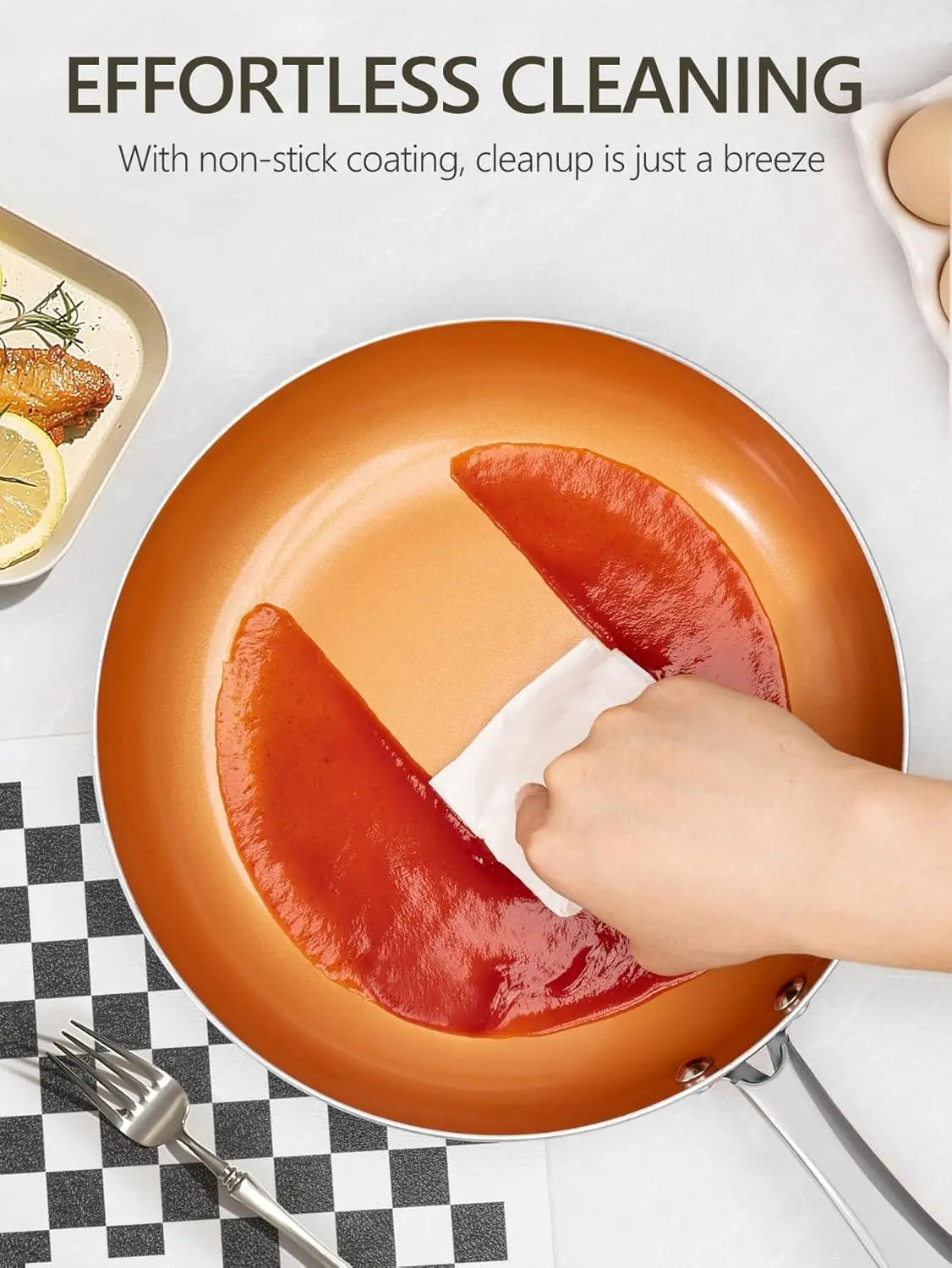 Ceramic Non-Stick Frying Pan with Glass Lid