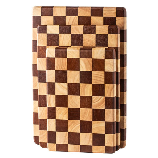 End Grain Rubber Wood Chopping Board – Heavy-Duty 2.8cm Thick Flippable Cutting & Serving Board – Best for Meat, Bread, Fruit & Vegetables – Available in 20x30cm, 24x36cm & 27.8x41.3cm
