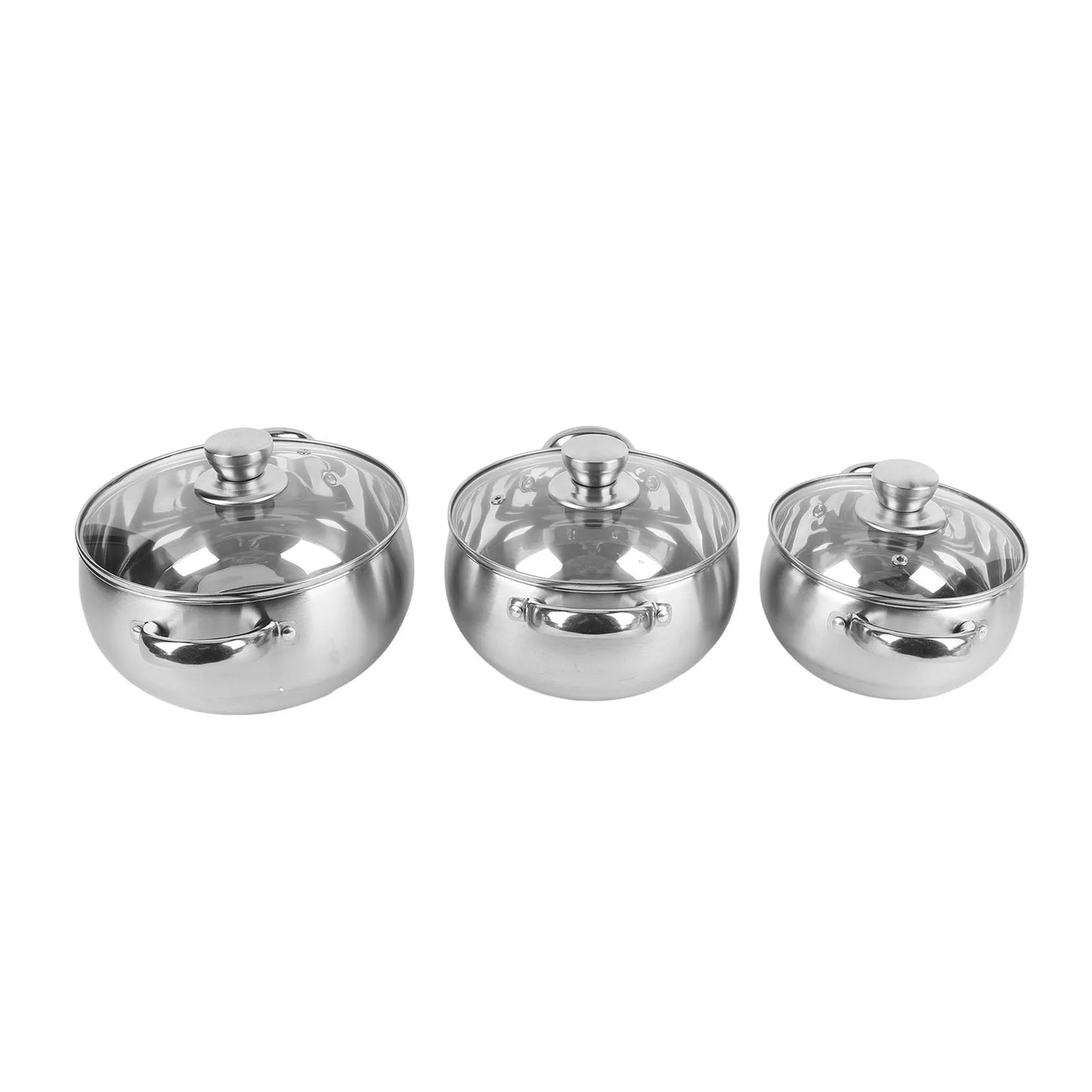 Stainless Steel Soup Pot Set — 3 Piece