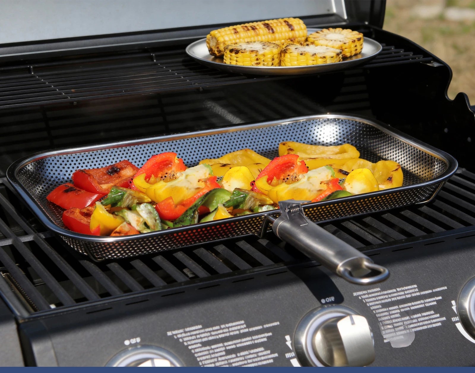 Perforated Stainless Steel Grill Basket with Detachable Handle – Rectangular BBQ Tray for Grilling Vegetables, Fish, and Meat, Ideal for Outdoor Cooking, Food-Grade Stainless Steel, Anti-Rust, Multi-Use, Easy Cleaning