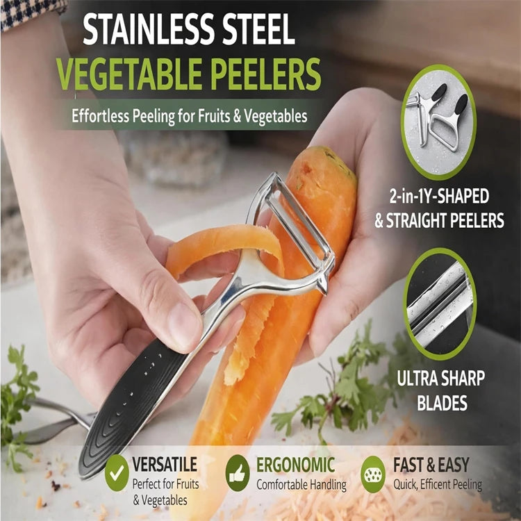 Ultra Sharp Stainless Steel Vegetable Peeler – Zinc Alloy Handle Potato, Carrot & Apple Peeler – Perfect for Fruit & Vegetable Prep – Available in 1 & 2 Pieces