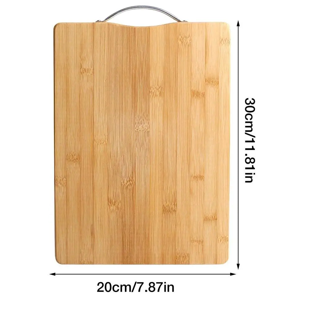 Bamboo Cutting Board with Stainless Steel Handle – Reversible Double-Sided Chopping Board with Hanging Handle – Durable, stylish, Hygienic & Easy-to-Store Multi-Purpose Cutting Board for Daily Food Prep –Available in 5 Sizes