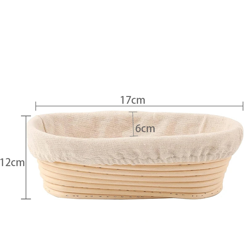 Rattan Bread Proofing Basket with Linen Liner – Round & Oval Banneton for Sourdough – Perfect for Proving Dough & Homemade Bread