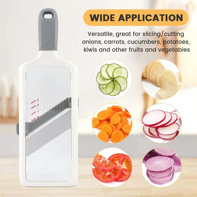 Handheld Mandoline Slicer with Adjustable Stainless Steel Blade