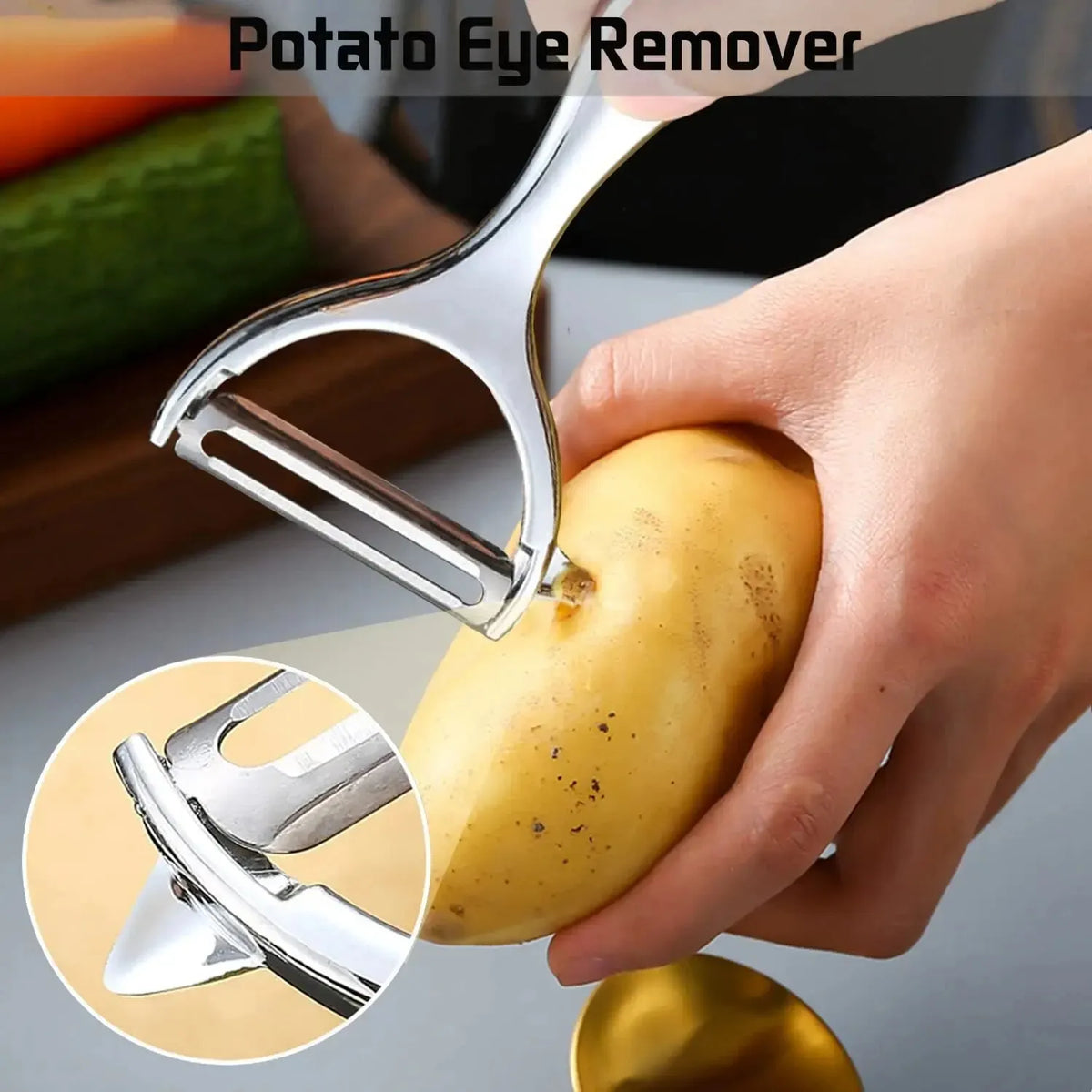 Stainless Steel Potato & Carrot Peeler – Multi-Function Vegetable Peeler & Grater with Ergonomic Handle – Perfect for Fast, Easy Peeling