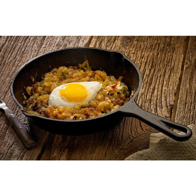 Cast Iron Skillet – Round Egg Pan & Griddle for Indoor & Outdoor Cooking – Best for Eggs, Burgers & Single Portions (16cm)