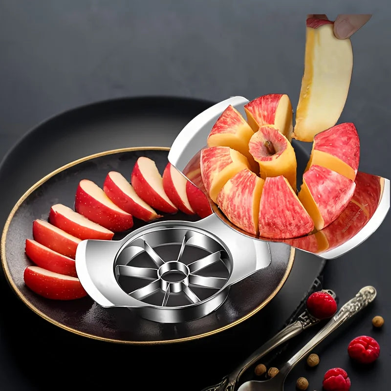 Stainless Steel Fruit Slicer & Peeler – Apple, Orange & Citrus Cutting Gadget – Best for Quick Fruit Prep & Snacks